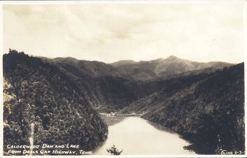 Calderwood Dam as seen from the Tail of the Dragon Overlook.