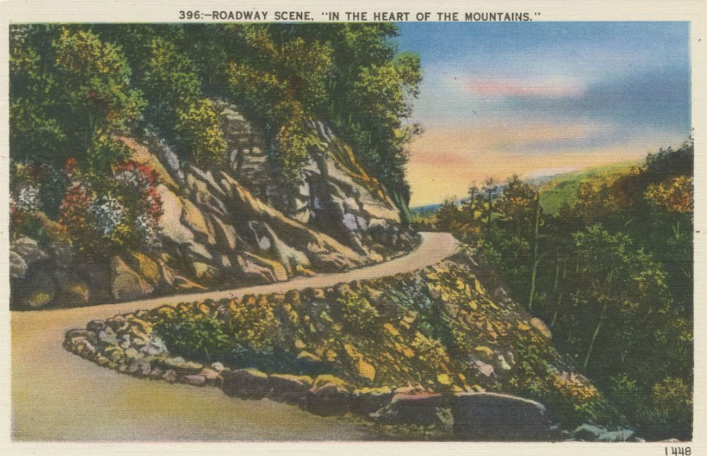 Mountain roadway postcard. Location unknown.
