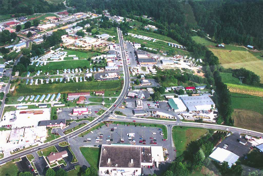 Robbinsville from the air circa 1995. The main road is the new bypass built in 1962.